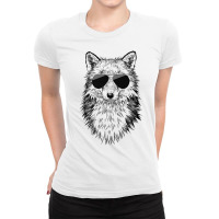 Fox With Sunglasses Woodland Animal Premium T Shirt Ladies Fitted T-shirt | Artistshot