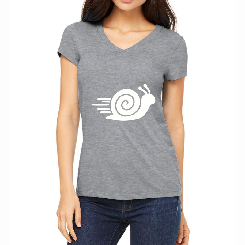 Fast Snail, Snail Women's V-Neck T-Shirt by zunkgm | Artistshot