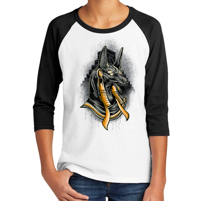 Egyptian God Anubis, Egypt Hieroglyph Pyramid T Shirt Youth 3/4 Sleeve | Artistshot