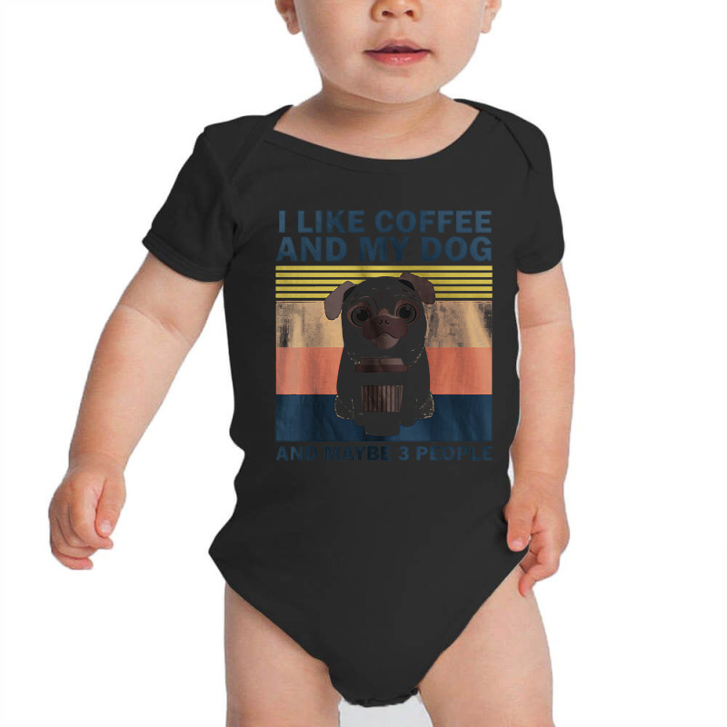 I Like Coffee And My Dog And Maybe 3 People Classic Baby Bodysuit by Tisha Brown | Artistshot