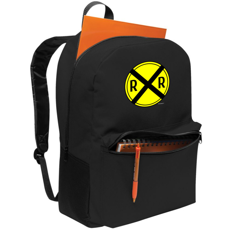 Train Rail Road Crossing On The Road Sign Long Shirt Backpack | Artistshot