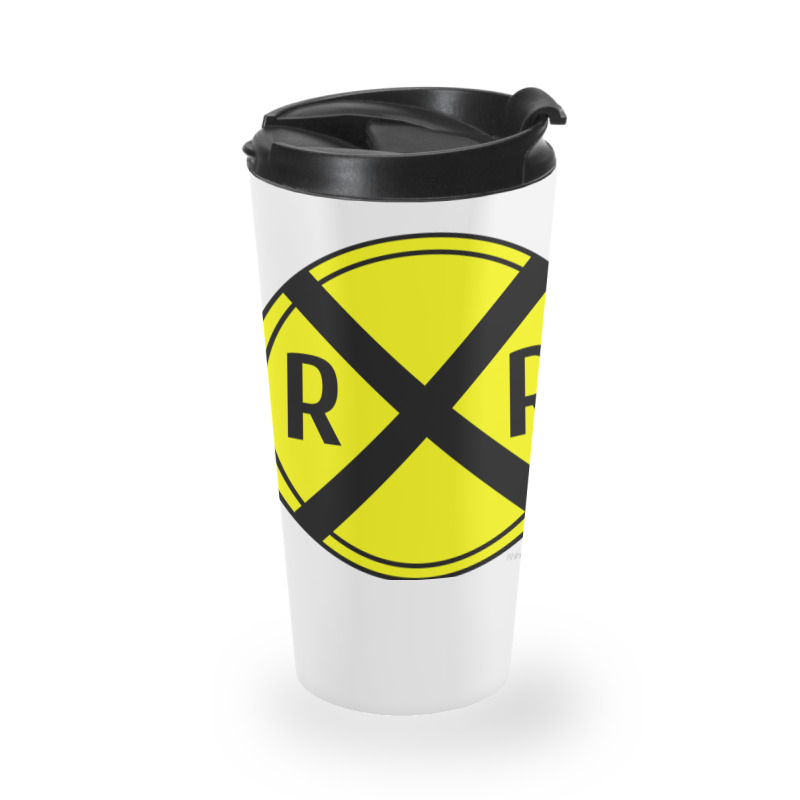 Train Rail Road Crossing On The Road Sign Long Shirt Travel Mug | Artistshot