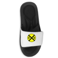 Train Rail Road Crossing On The Road Sign Long Shirt Slide Sandal | Artistshot