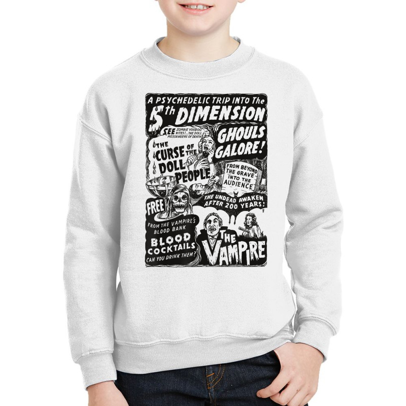 Horror Movie Monster Skull Vampire Bat Halloween Dracula T Shirt Youth Sweatshirt by cm-arts | Artistshot