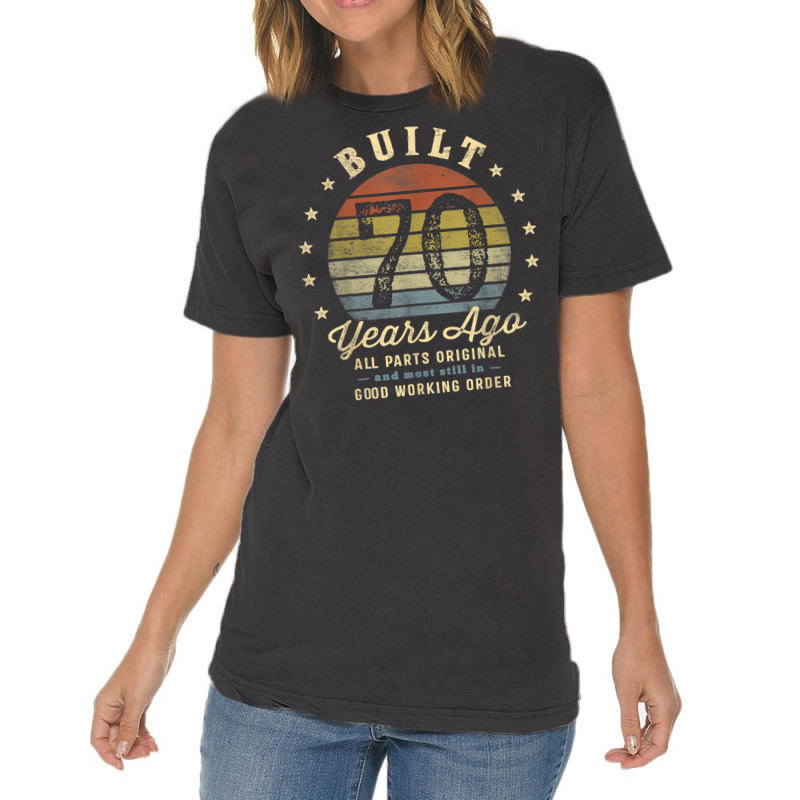 Built 70 Years Ago   All Parts Original Gifts 70th Birthday T Shirt Vintage T-shirt | Artistshot