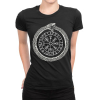 Mystic Ouroboros   Ancient Viking Symbol Vegvisir   Norse T Shirt Ladies Fitted T-shirt | Artistshot