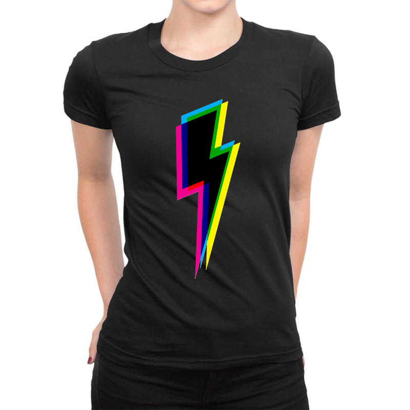 Cmyk Lightning (black) Classic Ladies Fitted T-Shirt by saterseim | Artistshot