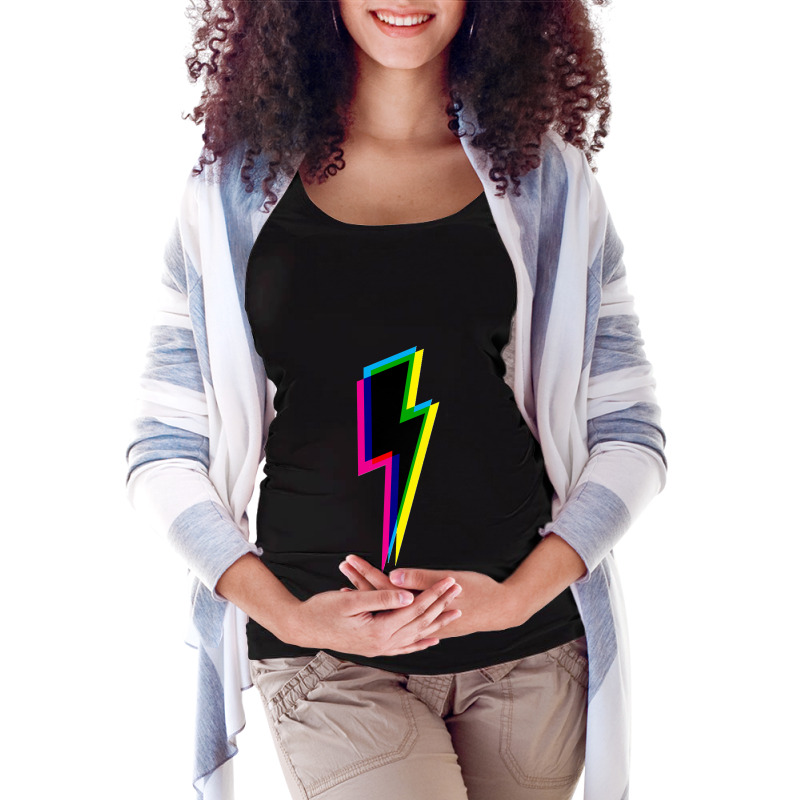 Cmyk Lightning (black) Classic Maternity Scoop Neck T-shirt by saterseim | Artistshot