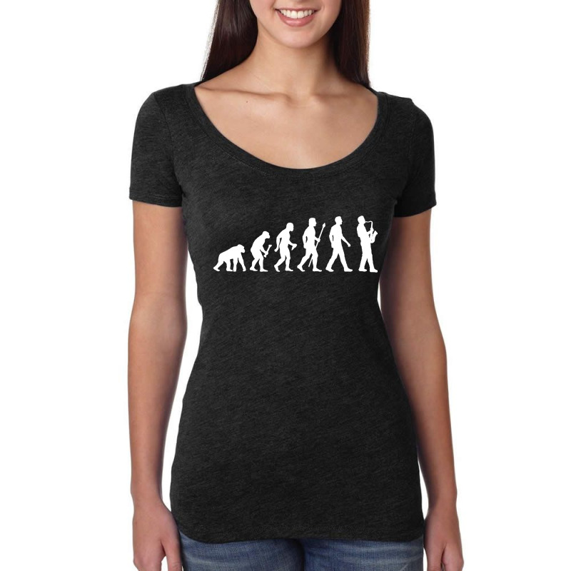 Funny Saxophone Evolution Of Man Women's Triblend Scoop T-shirt | Artistshot