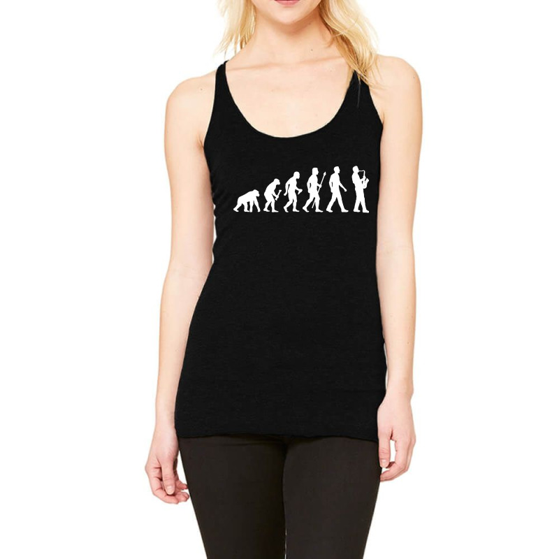 Funny Saxophone Evolution Of Man Racerback Tank | Artistshot