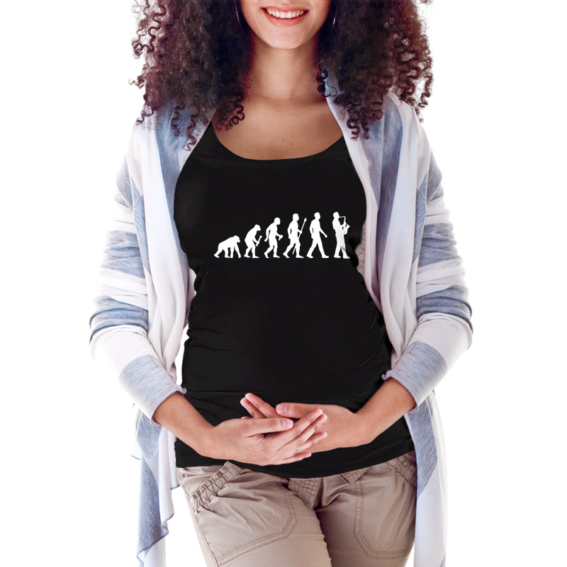 Funny Saxophone Evolution Of Man Maternity Scoop Neck T-shirt | Artistshot