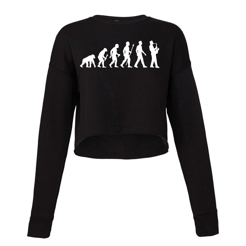 Funny Saxophone Evolution Of Man Cropped Sweater | Artistshot