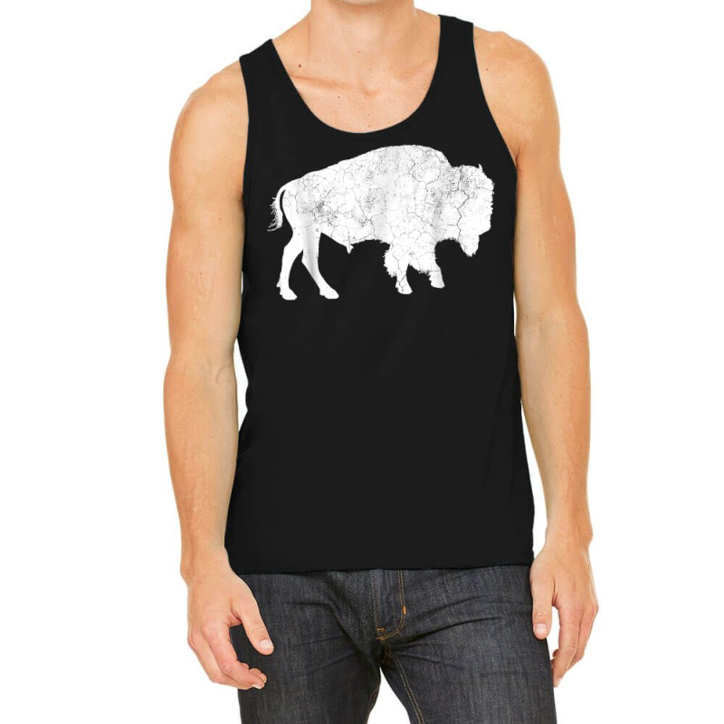 Distressed Buffalo Retro Bison Animal Lover Men Women Dad T Shirt Tank Top | Artistshot