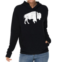 Distressed Buffalo Retro Bison Animal Lover Men Women Dad T Shirt Lightweight Hoodie | Artistshot