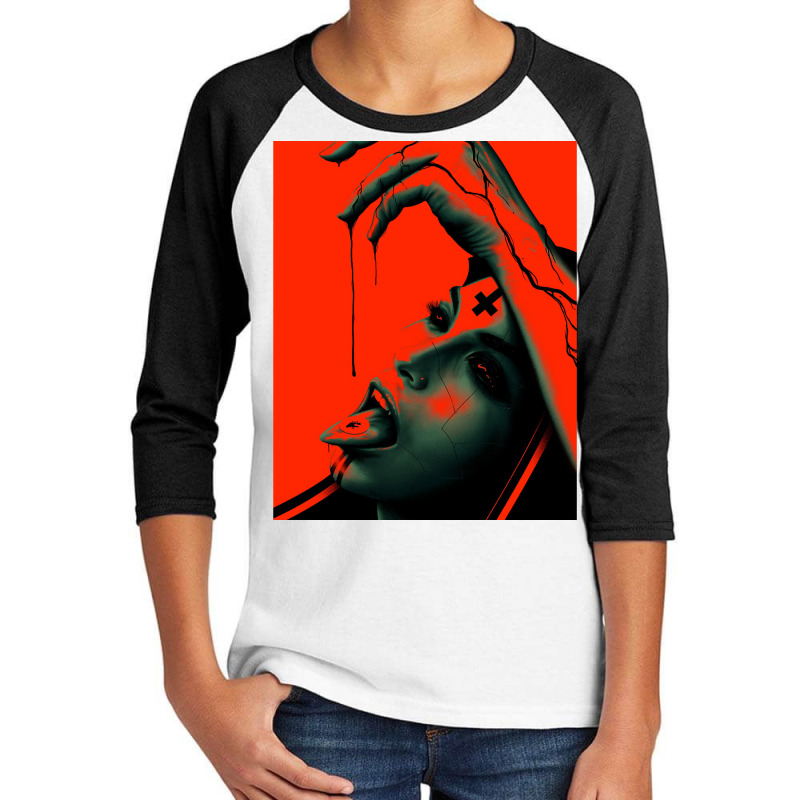 Occult Gothic Dark Satanic Unholy Witchcraft Grunge Emo Goth Sweatshir Youth 3/4 Sleeve by cm-arts | Artistshot