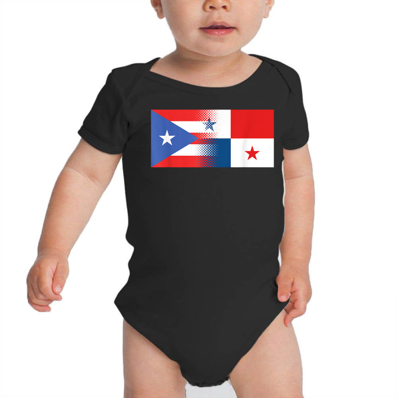 Half Panamanian Half Puerto Rican Panama Puerto Rico Flag T Shirt Baby Bodysuit by cm-arts | Artistshot