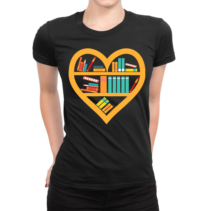 I Love Reading  Heart Love Books Gift Reading Club Ladies Fitted T-Shirt by Tisha Brown | Artistshot