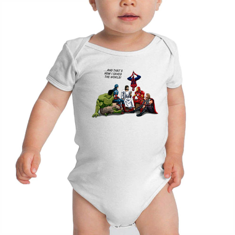 And That's How I Saved The World Jesus Baby Bodysuit | Artistshot