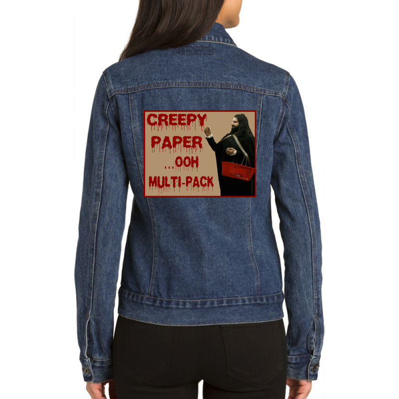 Creepy Paper Ladies Denim Jacket by poppyallen | Artistshot