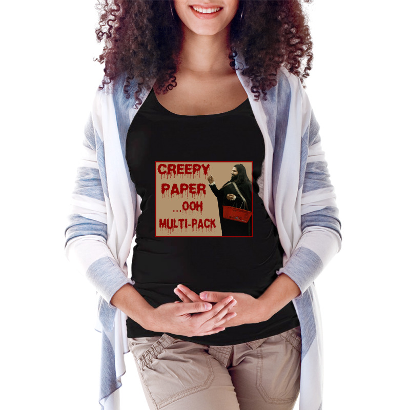 Creepy Paper Maternity Scoop Neck T-shirt by poppyallen | Artistshot