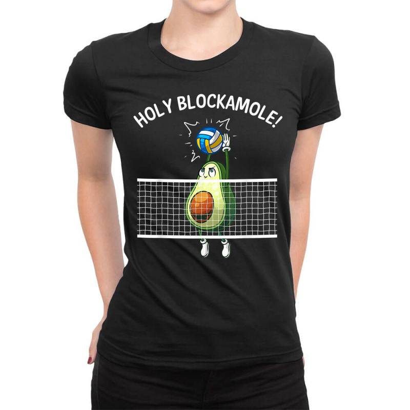 Funny Volleyball For Men Women Holy Guacamole Player Blocker T Shirt Ladies Fitted T-Shirt by cm-arts | Artistshot