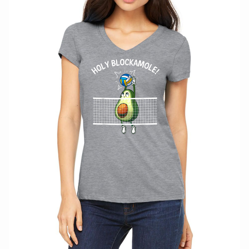 Funny Volleyball For Men Women Holy Guacamole Player Blocker T Shirt Women's V-Neck T-Shirt by cm-arts | Artistshot