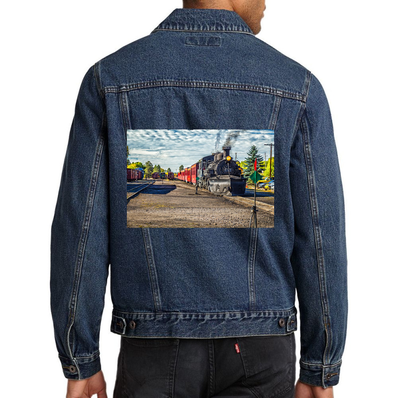 Cumbres And Toltec Narrow Gauge Railroad Chama New Mexico Yard Men Denim Jacket | Artistshot