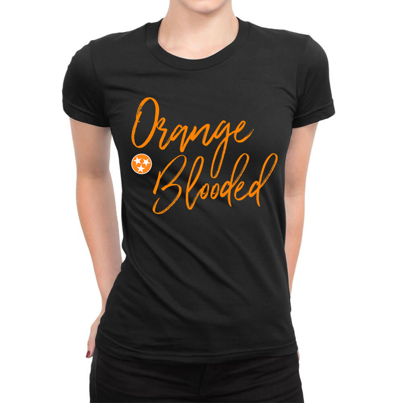 Tennessee Fan Orange Blooded Vol Sports Fan State Flag Tn Ladies Fitted T-Shirt by trokeryth | Artistshot