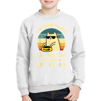 I Work Hard So My Cat Can Have A Better Life Cat Lover T Shirt Youth Sweatshirt | Artistshot