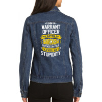 Officer Idea Funny Sarcasm Joke Warrants Officer T Shirt Ladies Denim Jacket | Artistshot