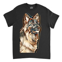 German Shepherd Dog  Isolated  On White Background In Studio Classic T-shirt | Artistshot