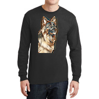 German Shepherd Dog  Isolated  On White Background In Studio Long Sleeve Shirts | Artistshot