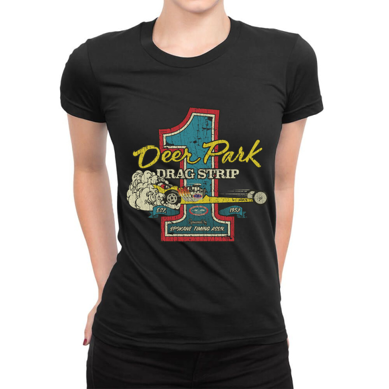 Deer Park Drag Strip 1953 Ladies Fitted T-Shirt by poppyallen | Artistshot