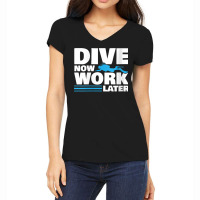 Womens Funny Diver Water Sports Diving Work Sea T Shirt V Neck T Shirt Women's V-neck T-shirt | Artistshot