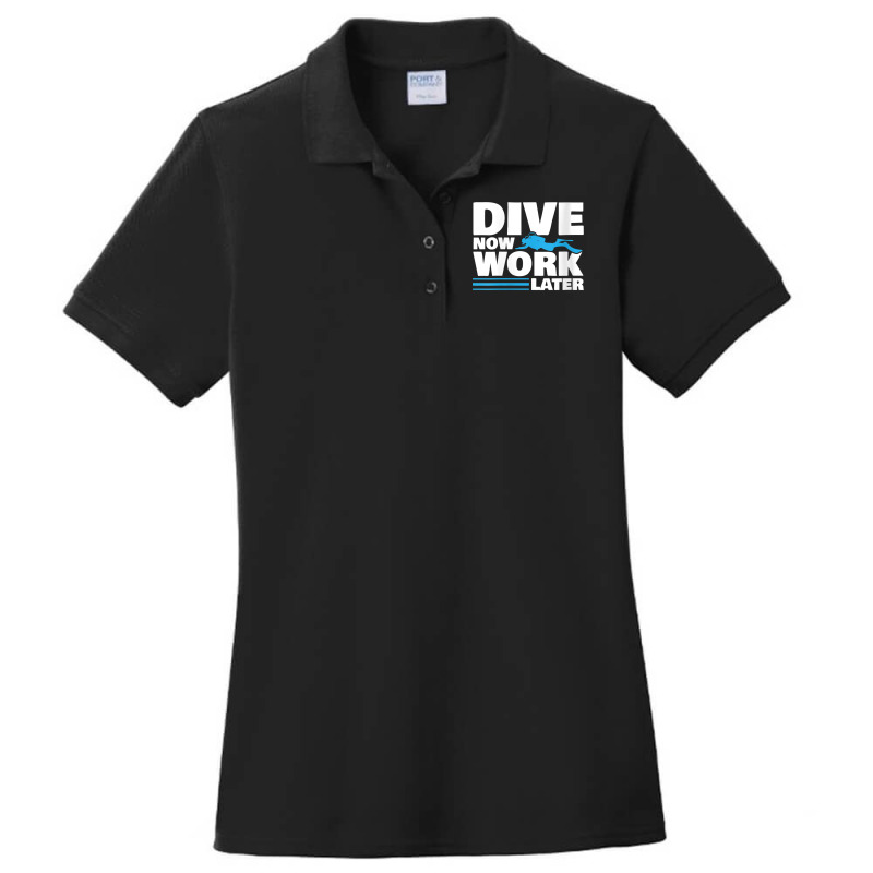 Womens Funny Diver Water Sports Diving Work Sea T Shirt V Neck T Shirt Ladies Polo Shirt by vacheu | Artistshot