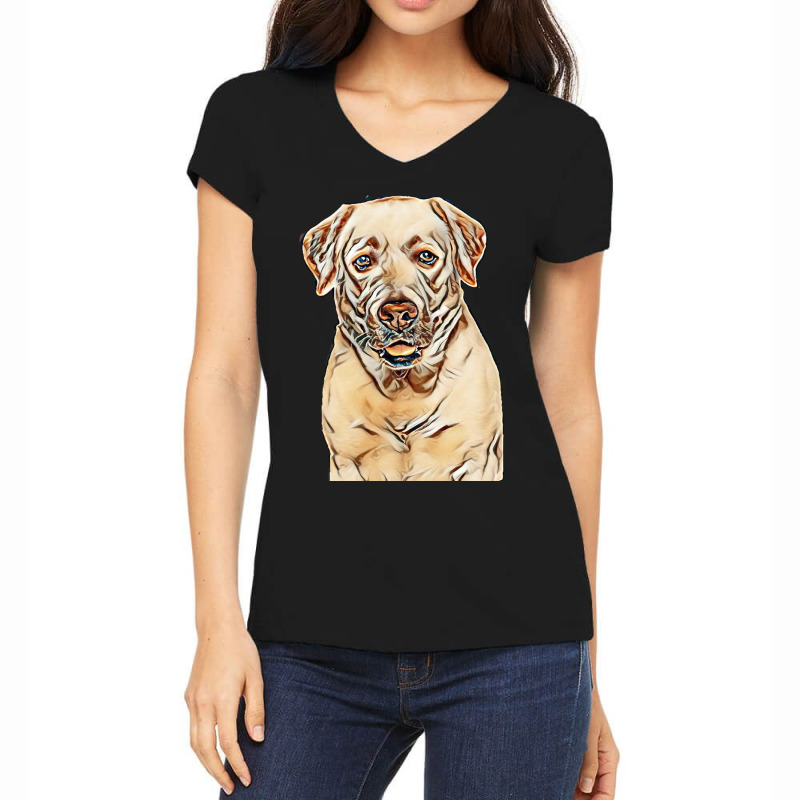 Labrador Retriever Dog On Isolated White Background In Studio Women's V-Neck T-Shirt by Kemnabi | Artistshot