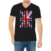 English England United Kingdom Great Britain Union Jack Flag T Shirt V-neck Tee | Artistshot