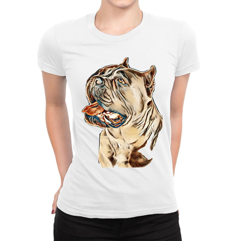 Cane Corso Dog On White Background Ladies Fitted T-Shirt by Kemnabi | Artistshot