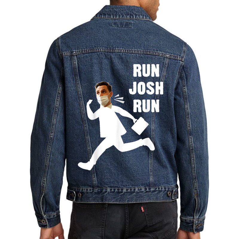 Josh Hawley Run Free Funny Josh Hawley Running Men Denim Jacket by AnaMercedesContreras | Artistshot