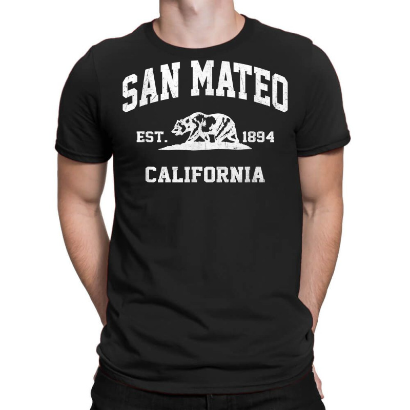 San Mateo California Ca Vintage State Athletic Style T Shirt T-Shirt by cm-arts | Artistshot