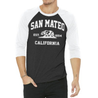 San Mateo California Ca Vintage State Athletic Style T Shirt 3/4 Sleeve Shirt | Artistshot