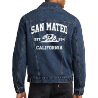 San Mateo California Ca Vintage State Athletic Style T Shirt Men Denim Jacket | Artistshot