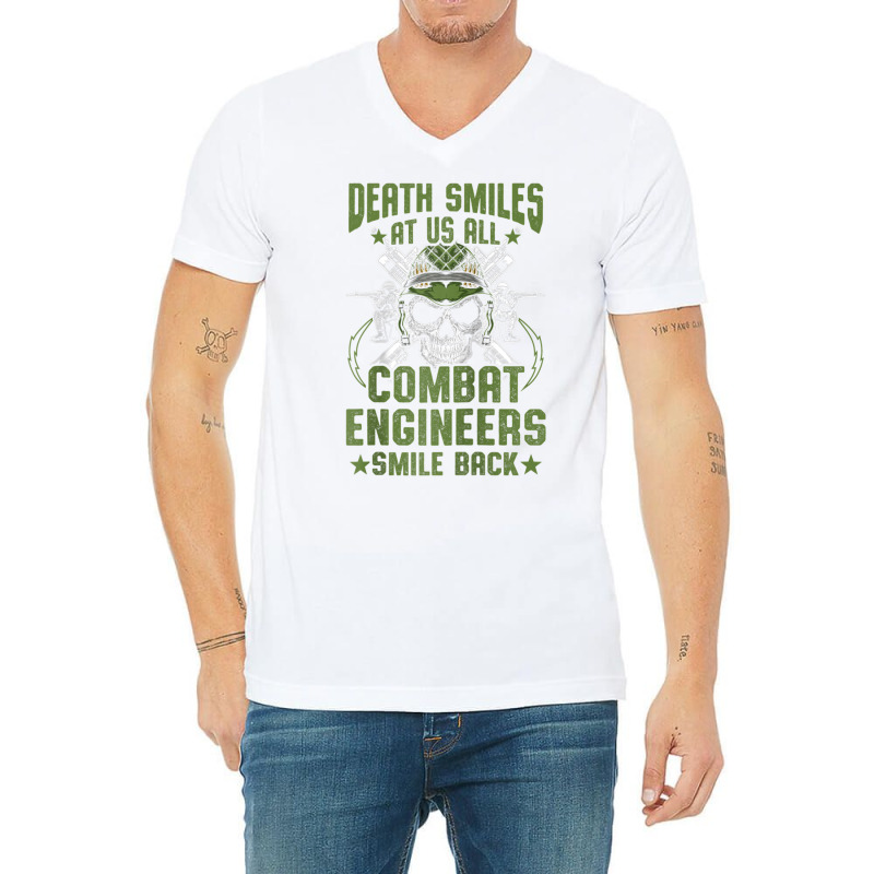 Combat Engineer Usa Military Sapper Raglan Baseball Tee V-Neck Tee by cm-arts | Artistshot