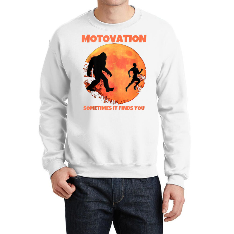 Motivation Sometimes Finds You Bigfoot Moon Silhouette Funny Tank Top Crewneck Sweatshirt | Artistshot