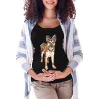 Pretty German Shepherd Crossbreed Dog Standing On White With Sad Expre Maternity Scoop Neck T-shirt | Artistshot