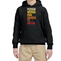 Womens Person Woman Man Camera Tv Prison Haha Funny Anit Trump V Neck Youth Hoodie | Artistshot