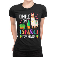 Womens En Espanol Por Favor Bilingual Spanish Teacher Gifts T Shirt Ladies Fitted T-shirt | Artistshot