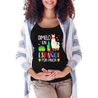 Womens En Espanol Por Favor Bilingual Spanish Teacher Gifts T Shirt Maternity Scoop Neck T-shirt | Artistshot