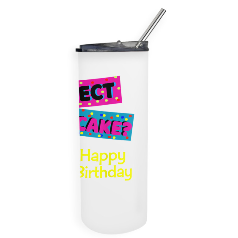 Object Or Cake Happy Birthday 4 Family Celebrate Confetti T Shirt Skinny Tumbler | Artistshot