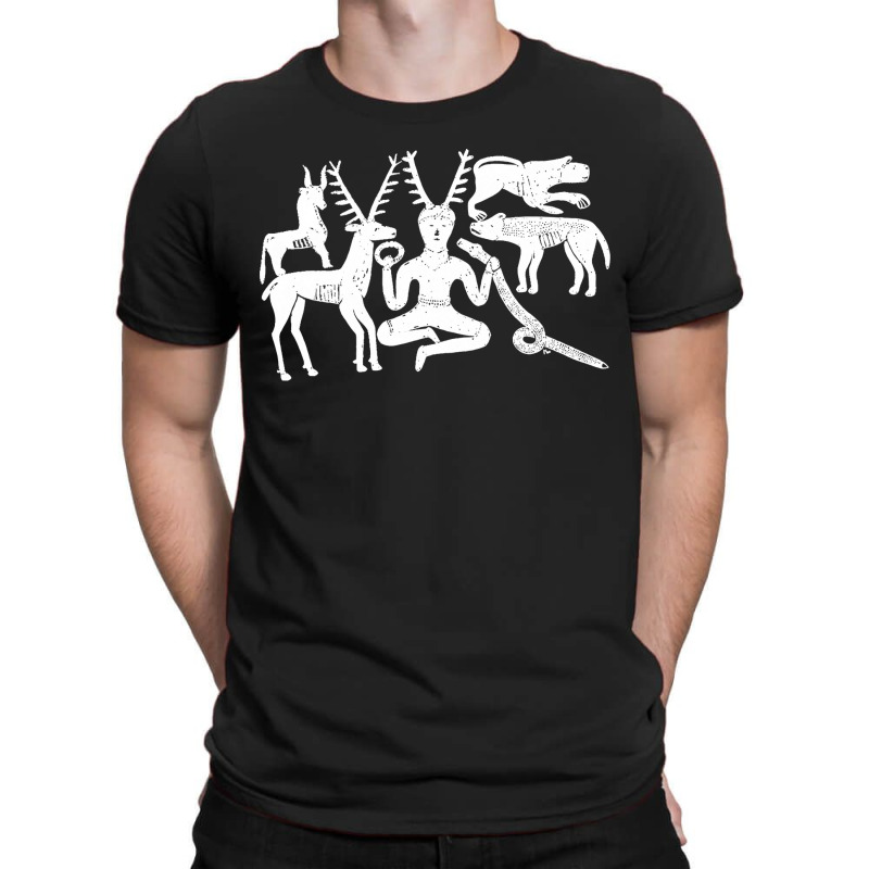 God Cernunnos And Animals From The Gundestrup Cauldron  Fitted T-Shirt by saterseim | Artistshot